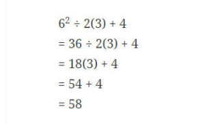 6^2 ÷ 2(3) + 4 answer 1